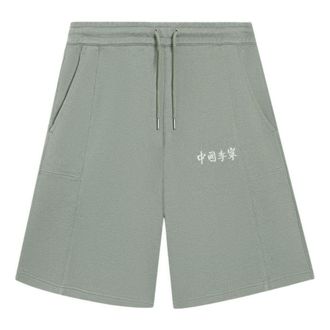 Li-Ning Embroidery Logo Straight Shorts Green AKSSA87-6
