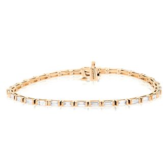 Vir Jewels 3.75 cttw Baguette Lab Grown Diamond Tennis Bracelet in 14K Gold 7 Inch For Women