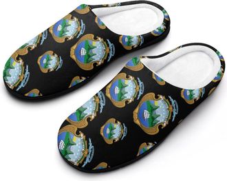 Generic Coat of Arms of Costa-Ri-cas Cotton Slippers for Women Indoor Outdoor Slipper Slip-On Memory Foam Home Shoes
