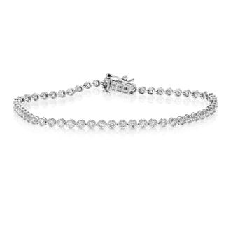 Vir Jewels 2 cttw 57 Stones Round Diamond Bracelet 14K White Gold Prong Set 7 Inch