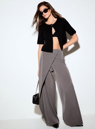 Icone Womens Wrap-style wide-leg pant