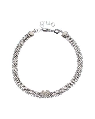 Meshmerise 18K Over Silver 0.10 Ct. Tw. Diamond Bangle