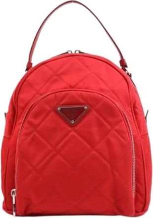 Prada Pre-owned Nylon Rugzak - Dames - Vintage Rugzakken - Rood - ONE Size - Nylon - Vintage