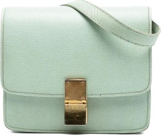 Celine 2012-2018 kleine Classic Box kalfsleren crossbodytas - Groen