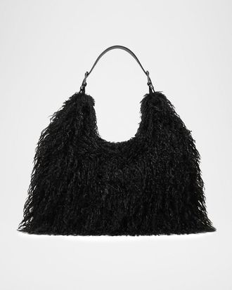 Michael Kors Nolita Large Faux Shearling Hobo Bag