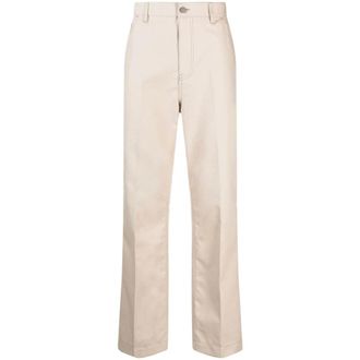 Valentino Katoenen chino met persvouw - Heren - Broeken - Beige - Maat: L Katoen
