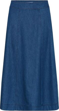 Part Two Denim Midi Rok - Dames - Midirokken - Blauw - 2XL - Denim - Rokken