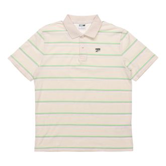 Puma Downtown Stripe Polo Tee Shirt Beige 599781-75