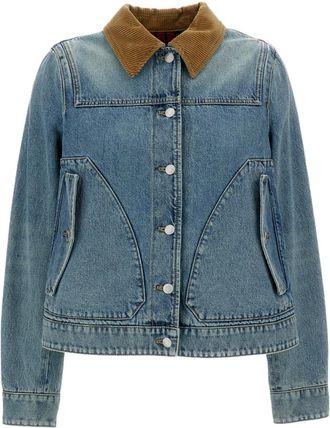Alexander McQueen Sky Blue Shirt Collar Jacket
