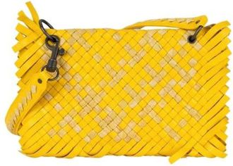 Bottega Veneta Pre-owned Intrecciato Schoudertas - Dames - Vintage Schoudertas - Geel - ONE Size - Leer - Vintage