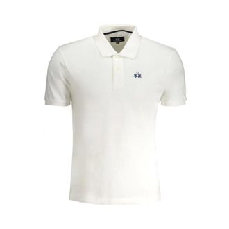 La Martina Tops, Heren, Wit, XL, Katoen, Polo Shirt met Korte Mouwen