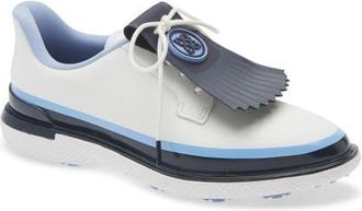 G/Fore Gallivanter Tuxedo Stripe Golf Shoe in Snow/Twilight at Nordstrom, Size 9.5