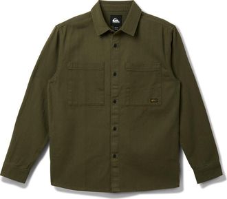 Quiksilver Herson Cotton Twill Buton-Up Overshirt in Grape Leaf at Nordstrom, Size Xx-Large