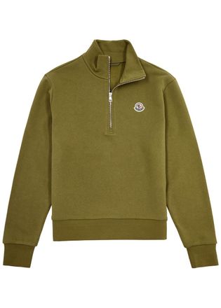 Moncler Half-zip Cotton Sweatshirt - Khaki - S