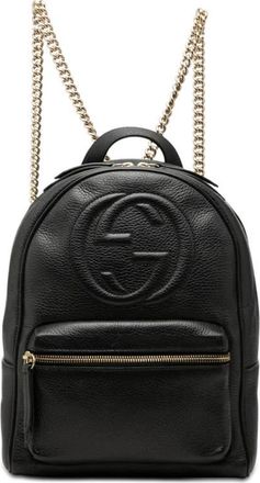 Gucci Pre-owned Gucci Pebbled Calfskin Soho Chain Backpack Ladies UO16PC3W6BM8M71M