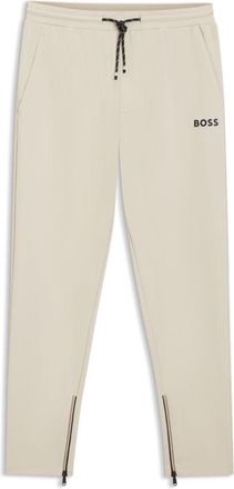 BOSS Stretch-gabardine tracksuit bottoms with zipped hems