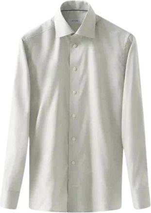 Eton Beige Twill Lange Mouwen Overhemd - Heren - Casual Overhemden - Beige - 5XL - Katoen - Overhemden