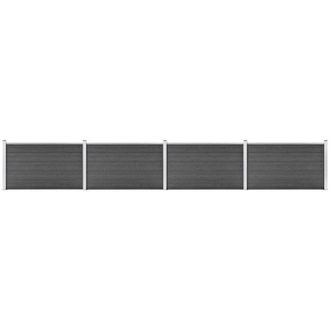 vidaXL vidaXL Set Pannelli di Recinzione in WPC 699x105 cm Nero