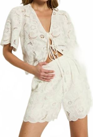 Nation Ltd Archer Lined Lace Short In White