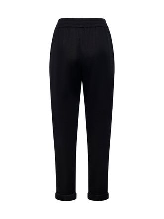 Brunello Cucinelli Womens Jogging Trousers Cotton-Silk Black