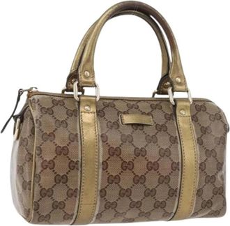 Gucci Pre-owned Handbags, female, Beige, Size: ONE SIZE Pre-owned Vintage GG Canvas Hand Bag