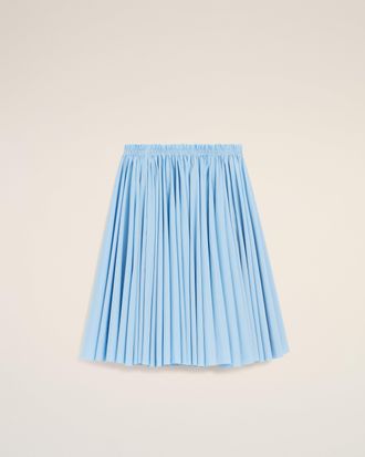 Ami Blue Cotton Midi Corolla Skirt White - 34 - for Women