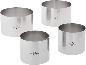 K&uuml;chenprofi Cooking Ring Molds, 4 Piece Set, 2.5-Inch & 3-Inch, Stainless