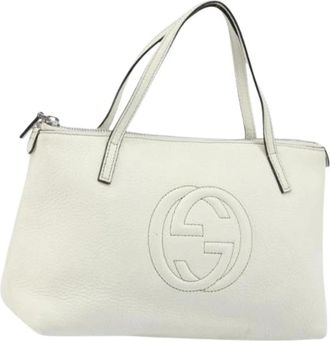 Gucci Pre-owned Tote Bags, female, White, Size: ONE SIZE Pre-owned Vintage Hand Bag