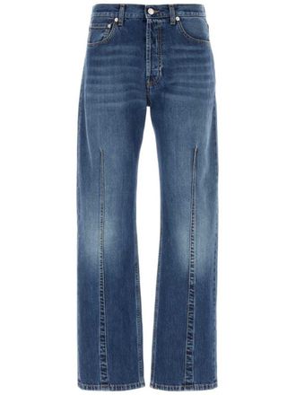 Alexander McQueen dart-detail straight-leg jeans - men - Cotton - 50 - Blue