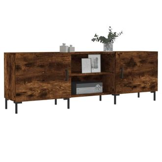 Berkfield Home TV Cabinet Smoked Oak 150x30x50 cm Engineered Wood in Brown | Size: 150 x 30 x 50 cm