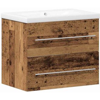 vidaXL Mueble De Lavabo 2 Pcs Madera Vieja Madera Contrachapada Vidaxl