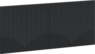 vidaXL Cabecero Montada En La Pared Hoorn Negro Madera De Ingenier&iacute;a Vidaxl