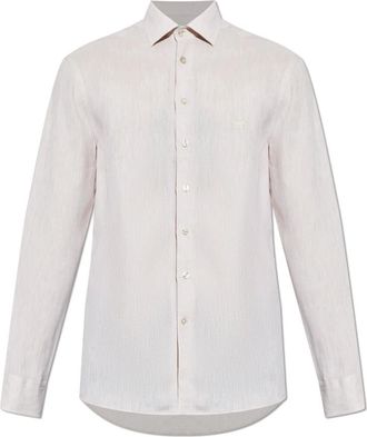 Etro Heren, Overhemden, Beige, Maat: L Linnen