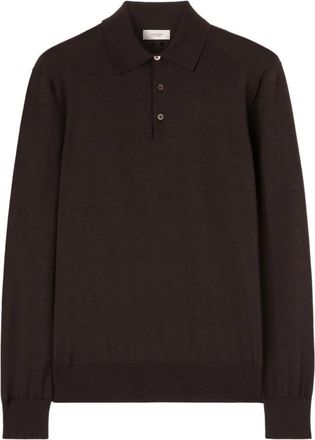 Agnona Gebreide Polo - Heren - Polos - Bruin - M - Wol - Tops