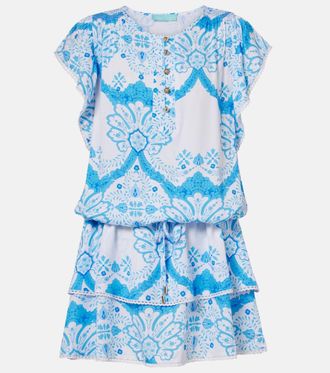 Melissa Odabash Lenni printed tiered minidress