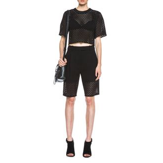 3.1 Phillip Lim 3.1 Phillip Lim Black Lasercut Bermuda Shorts Size XS