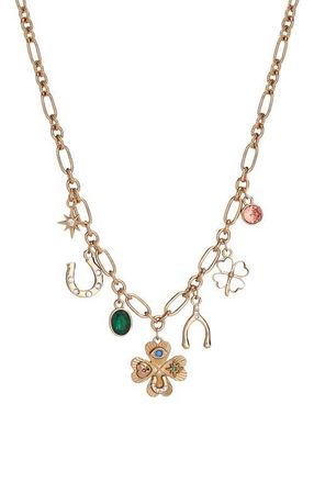 Alex and Ani Lucky Four Lear Clover Charm Necklace in Gold at Nordstrom