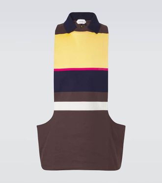 Versace Striped cotton tank top