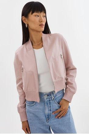 LaMarque KORDELLA | Reversible Leather Bomber Jacket in Rose/silver at Nordstrom, Size X-Large
