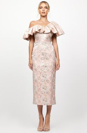 Bariano Scarlet One Shoulder Midi in Blush at Nordstrom, Size 4