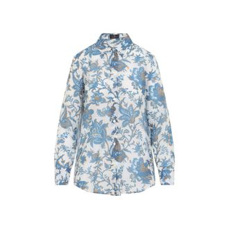 Etro Blue White Printed Shirt