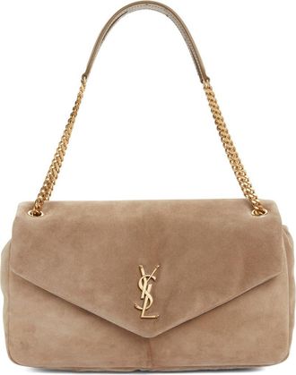 Saint Laurent Large Calypso Suede Shoulder Bag in Dry Grain at Nordstrom