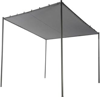 Beliani Cenador Metal 282 cm 294 cm Gris oscuro