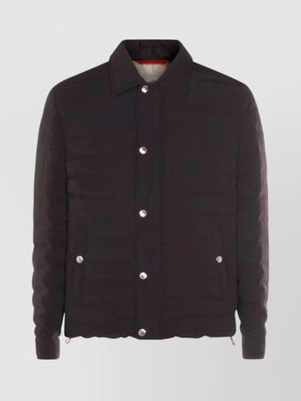 Brunello Cucinelli quilted collared jacket front pockets
