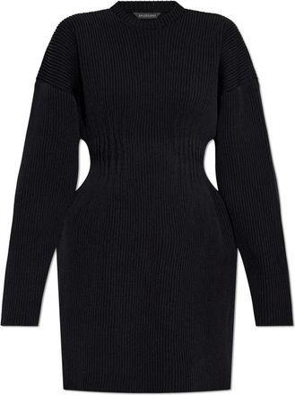 Balenciaga Gestreepte jurk - Dames - Korte kleedjes - Zwart - S - Polyester - Kleedjes