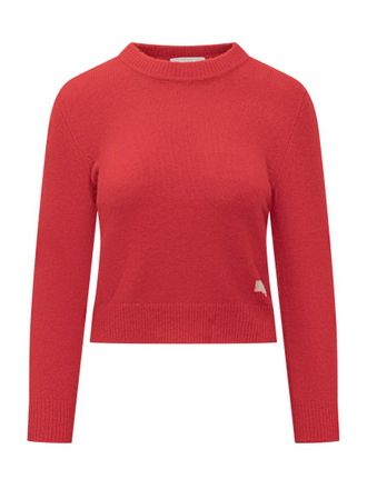 Isabel Marant Red Solid Crew Neck Sweater