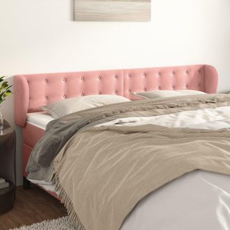vidaXL Cabecero De Terciopelo Rosa 203x23x78/88 Cm Vidaxl