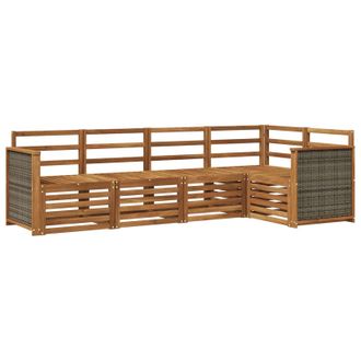 vidaXL Conjunto De Sof&aacute; Seccional 4 Pcs Natural Vidaxl