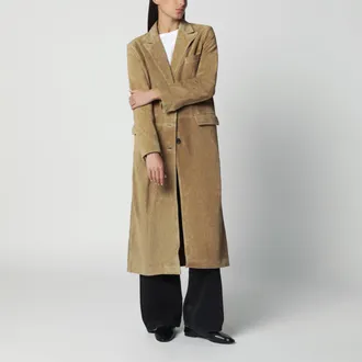 Arma Olive beige Alissa single-breasted suede coat