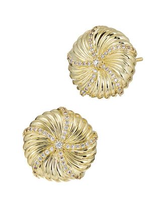 Savvy Cie Jewels 18K Plated Cz Statement Earrings